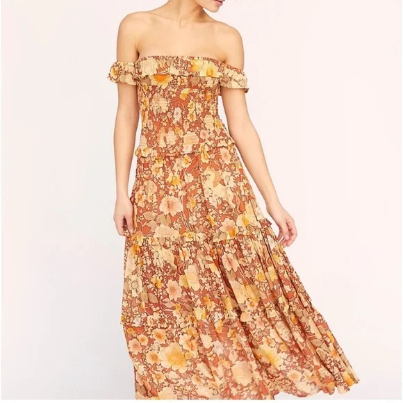 Amethyst Shirred Sundress by Spell and The Gypsy Collective at Free People, Orange, M